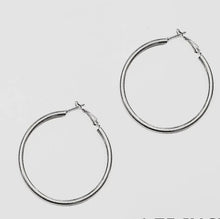 Load image into Gallery viewer, Worn Hoop 2.5” earring
