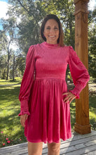 Load image into Gallery viewer, Rose Velvet Smocked Dress
