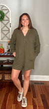 Load image into Gallery viewer, Hunter Green Button Romper
