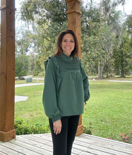 Load image into Gallery viewer, Green Ruffle Sleeve Top
