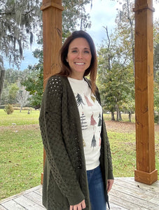 Woven Open Front Cardigan
