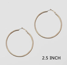Load image into Gallery viewer, Worn Hoop 2.5” earring
