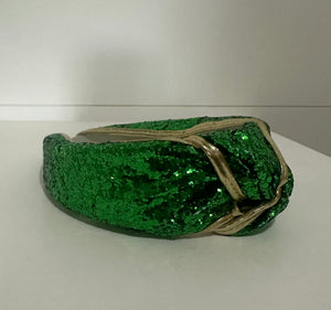 Green/Gold Glitter headband