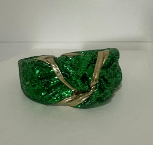 Green/Gold Glitter headband