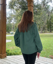 Load image into Gallery viewer, Green Ruffle Sleeve Top
