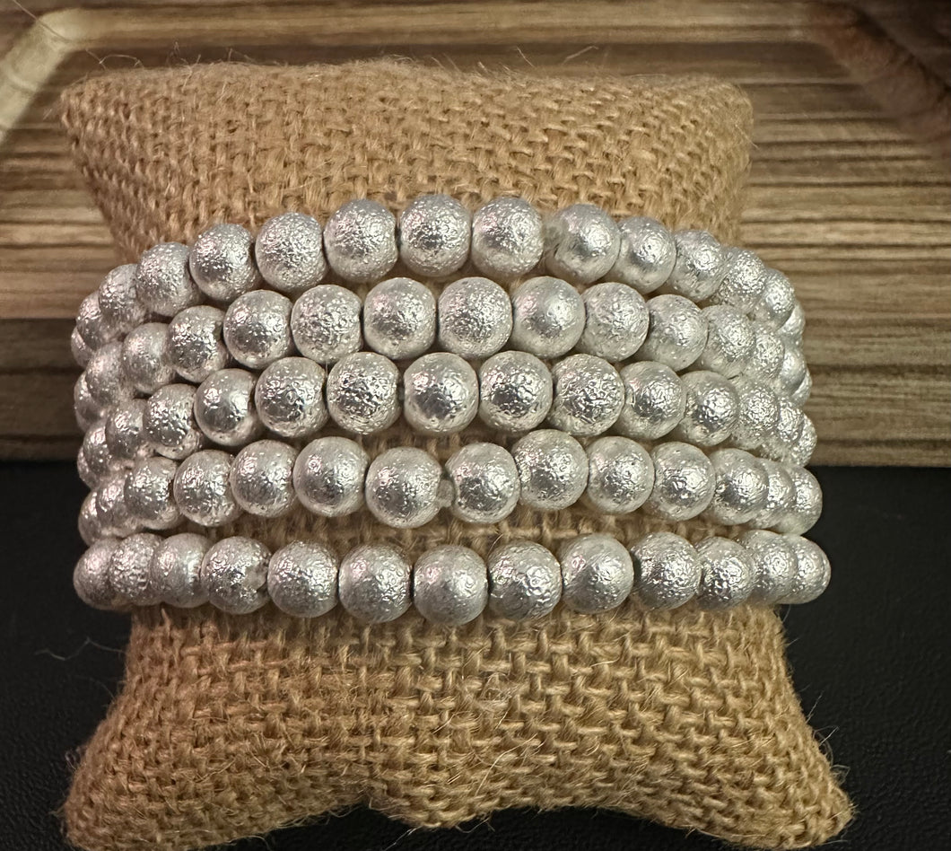 Smyrna Textured Silver Bracelet Set