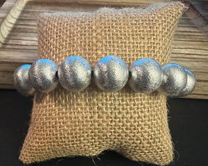Buchanan Textured Ball Silver Bracelet